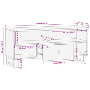 Έπιπλο Τηλεόρασης 100x33x46εκ. Μασίφ Ανακυκλ. Ξύλο & Επεξ. Ξύλο