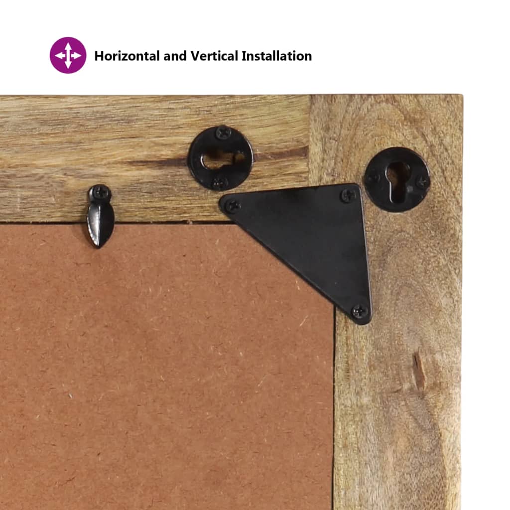 Καθρέφτης 70 x 50 εκ. από Μασίφ Ξύλο Μάνγκο και Γυαλί - Pakobazaar