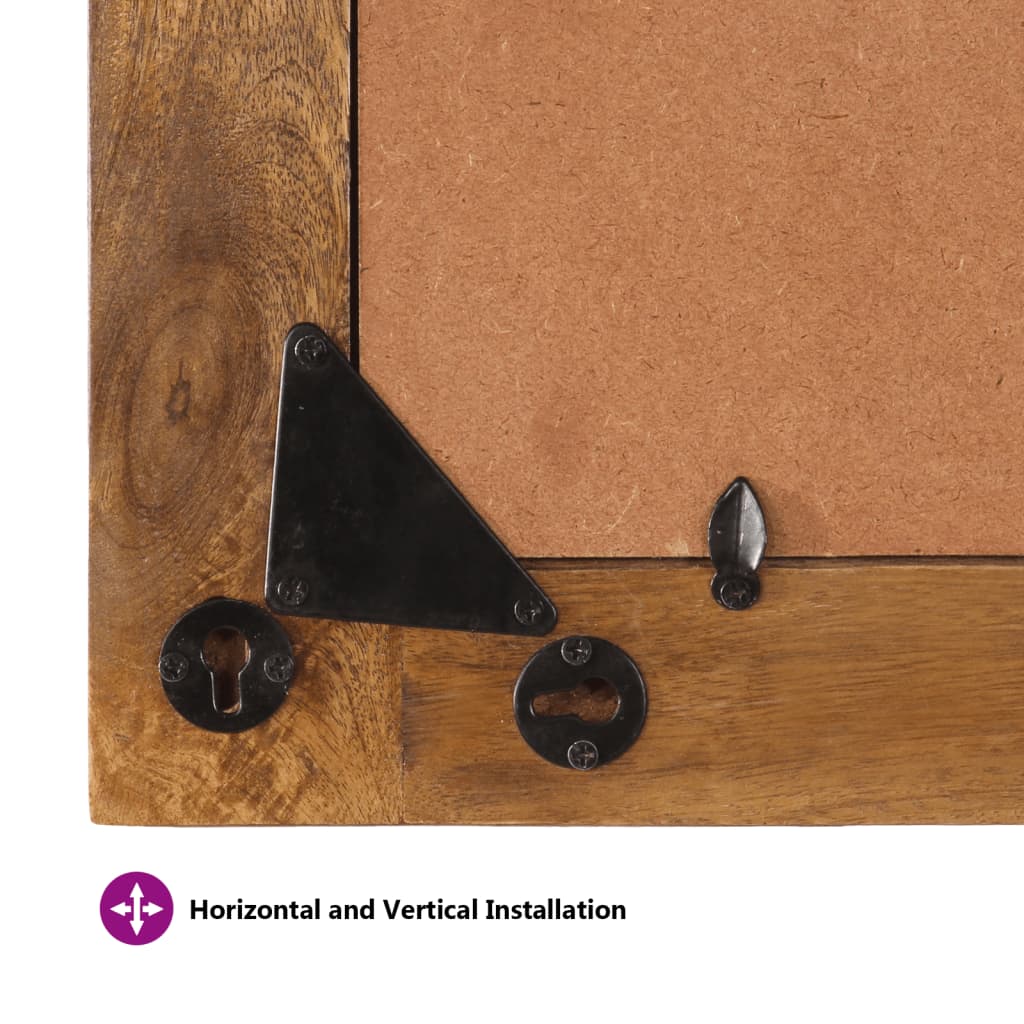 Καθρέφτης 70 x 50 εκ. από Μασίφ Ξύλο Μάνγκο και Γυαλί - Pakobazaar