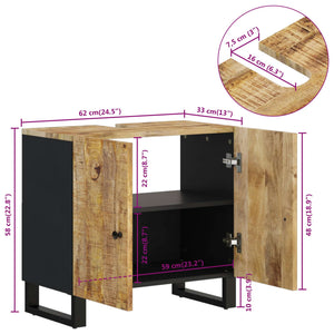 Έπιπλο Νιπτήρα 62 x 33 x 58 εκ. Μασίφ Ξύλο Μάνγκο & Επεξ. Ξύλο