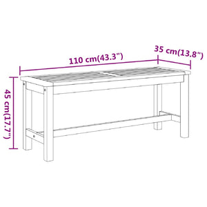 Παγκάκι Κήπου 110x35x45 εκ. από Μασίφ Ξύλο Ακακίας