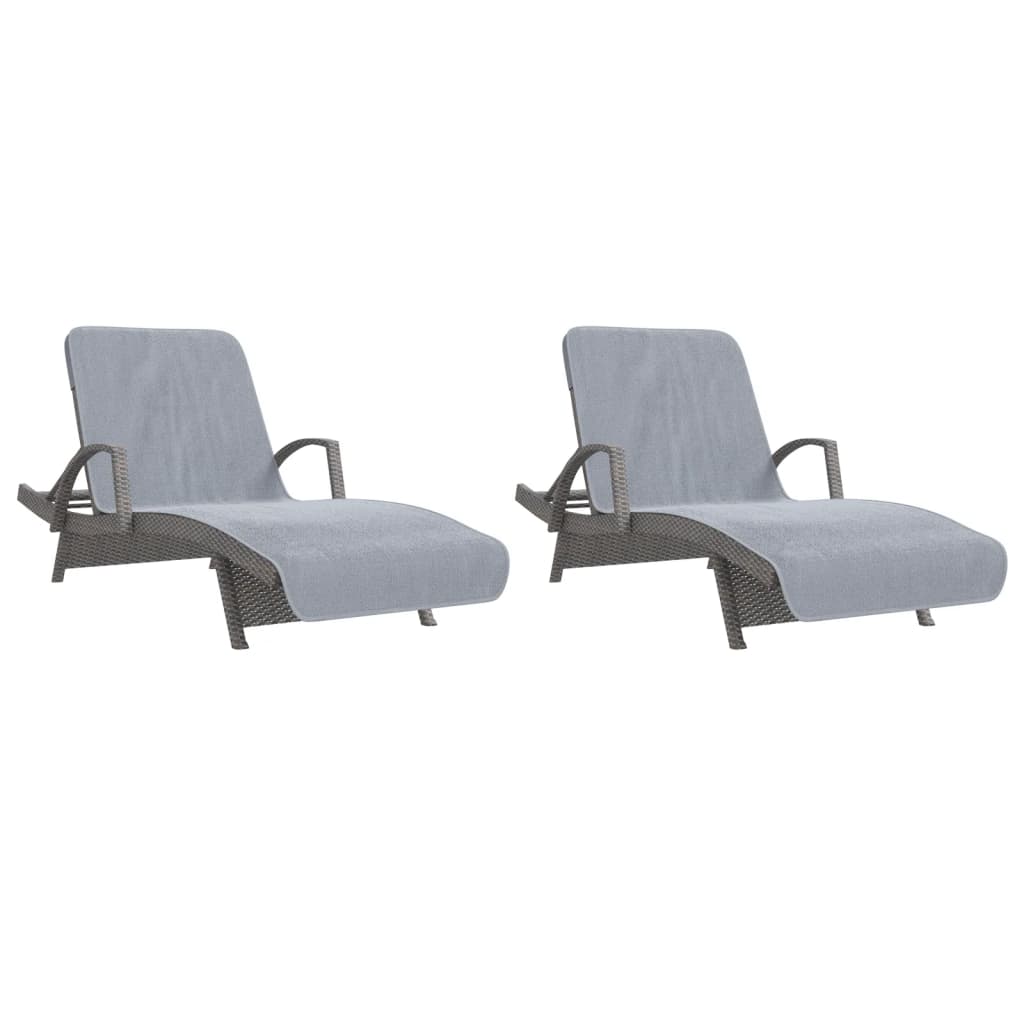 Πετσέτες Θαλάσσης 2 τεμ. Γκρι 75 x 200 εκ. Ύφασμα 400 GSM