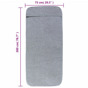 Πετσέτες Θαλάσσης 2 τεμ. Γκρι 75 x 200 εκ. Ύφασμα 400 GSM