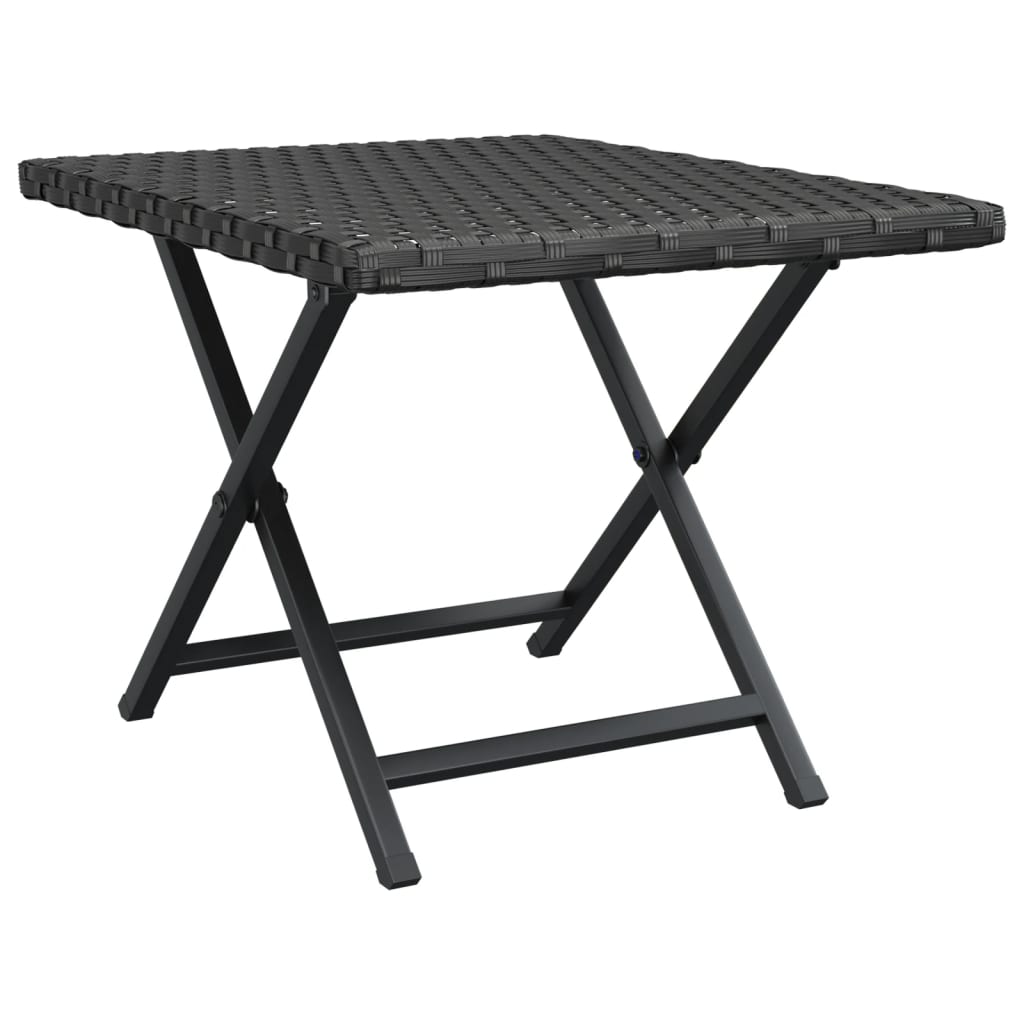 Τραπέζι Πτυσσόμενο Μαύρο 45 x 35 x 32 εκ. από Συνθετικό Ρατάν