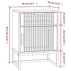 Κομοδίνο Λευκό 40x30x55,5 εκ. από Επεξεργασμένο Ξύλο & Σίδερο