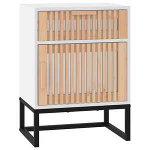 Κομοδίνα 2 τεμ. Λευκά 40x30x55,5 εκ Επεξεργασμένο Ξύλο & Σίδερο