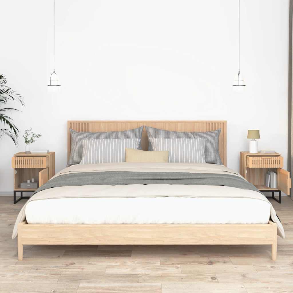 Κομοδίνα 2 τεμ. 40x30x55,5 εκ Επεξεργασμένο Ξύλο & Σίδερο