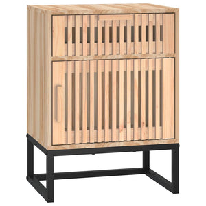 Κομοδίνα 2 τεμ. 40x30x55,5 εκ Επεξεργασμένο Ξύλο & Σίδερο