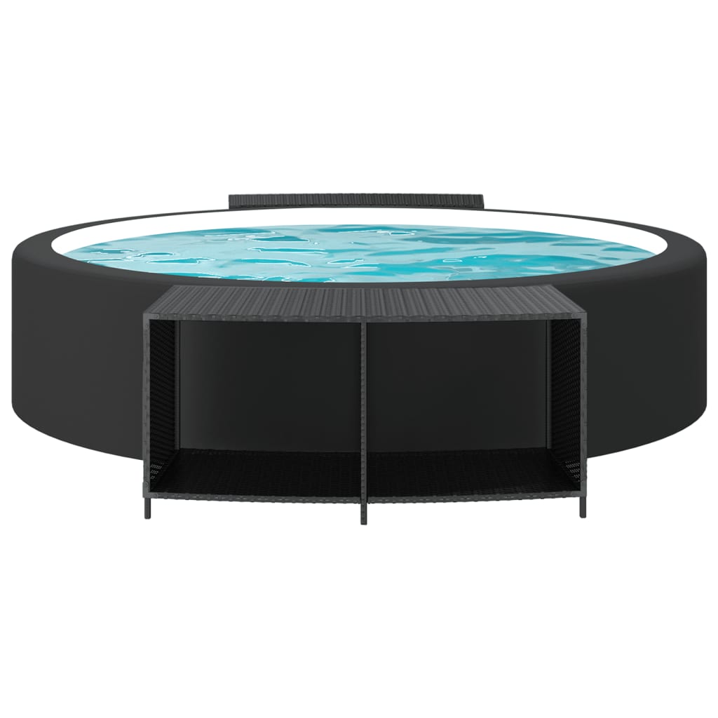 Ράφια Αποθήκευσης 2 τεμ. Μαύρα από Συνθετικό Ρατάν