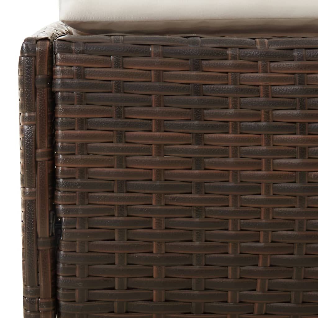 Ξαπλώστρα με Πτυσσόμενη Οροφή Καφέ 200x114x128 εκ. Συνθ. Ρατάν