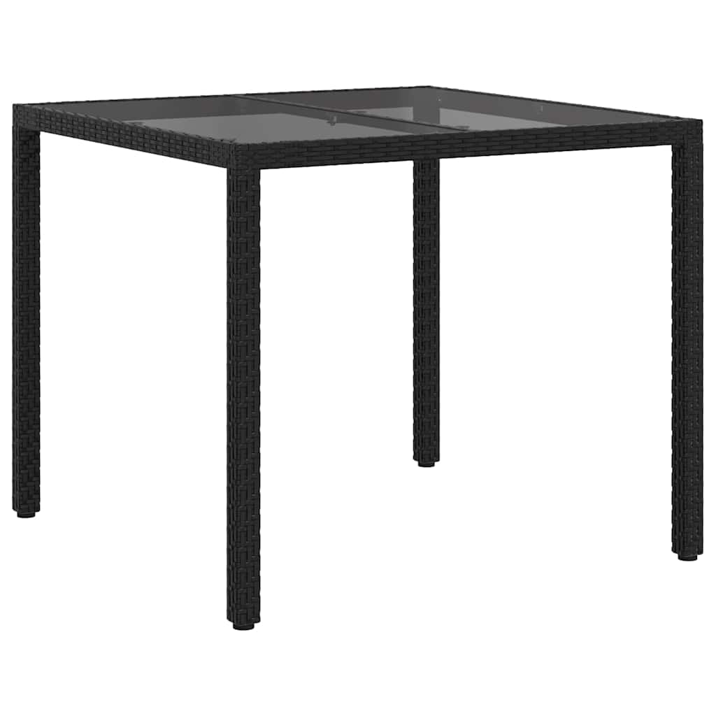 Τραπέζι Κήπου Μαύρο 90 x 90 x 75 cm συνθετικό ρατάν - Pakobazaar