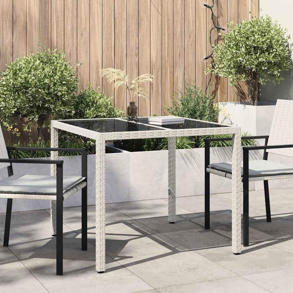 Τραπέζι Κήπου Λευκό 90 x 90 x 75 cm συνθετικό ρατάν - Pakobazaar