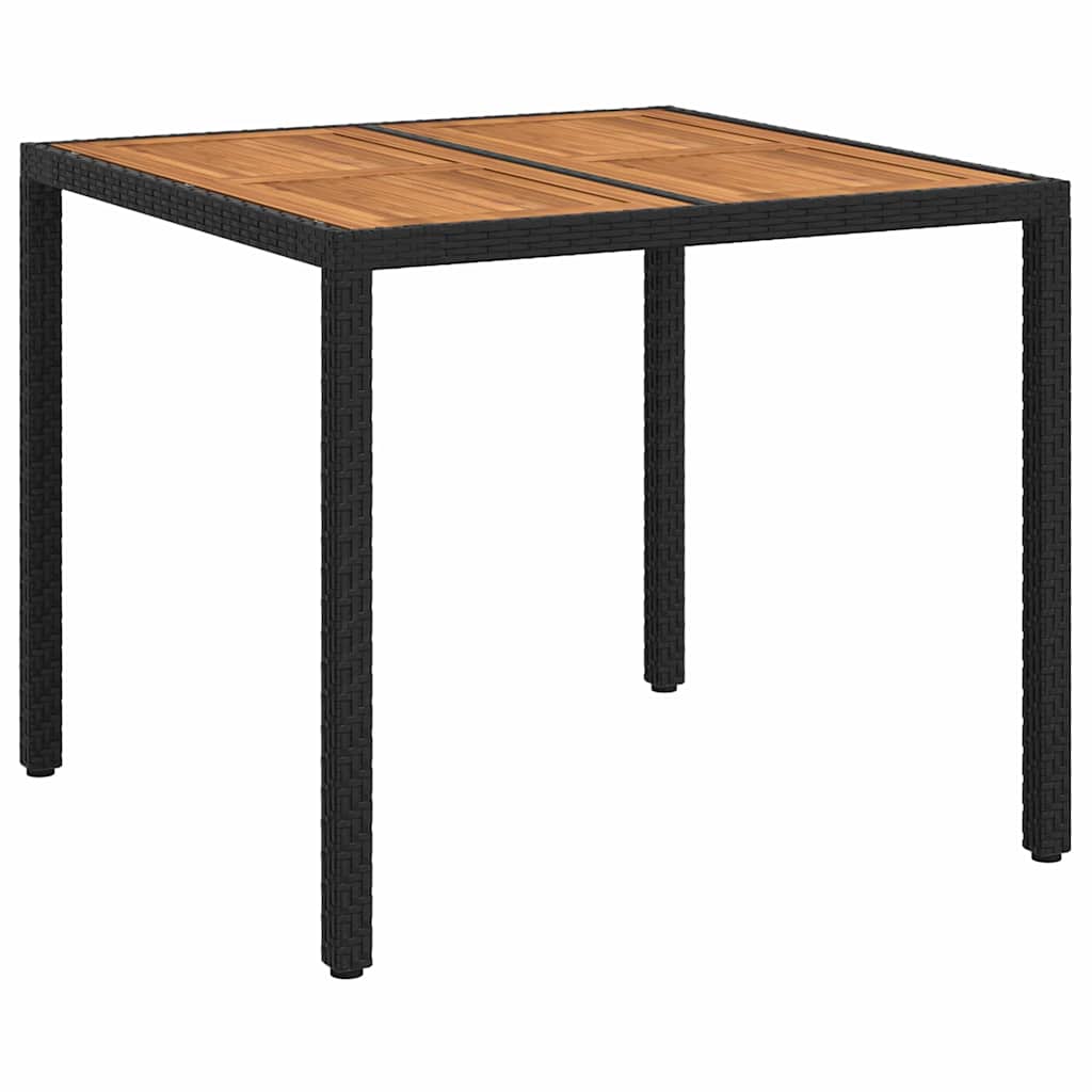 Τραπέζι Κήπου Μαύρο 90 x 90 x 75 cm συνθετικό ρατάν - Pakobazaar