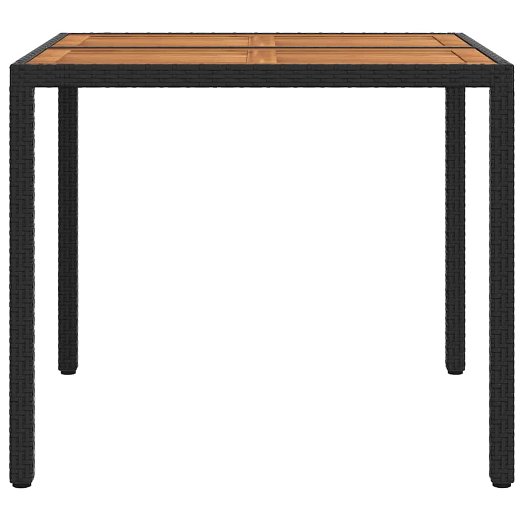 Τραπέζι Κήπου Μαύρο 90 x 90 x 75 cm συνθετικό ρατάν - Pakobazaar