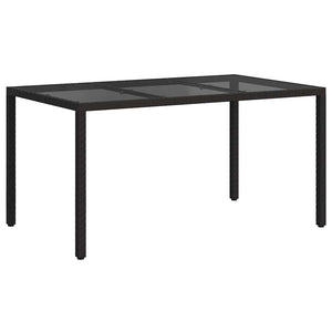 Τραπέζι Κήπου Μαύρο 150 x 90 x 75 cm συνθετικό ρατάν