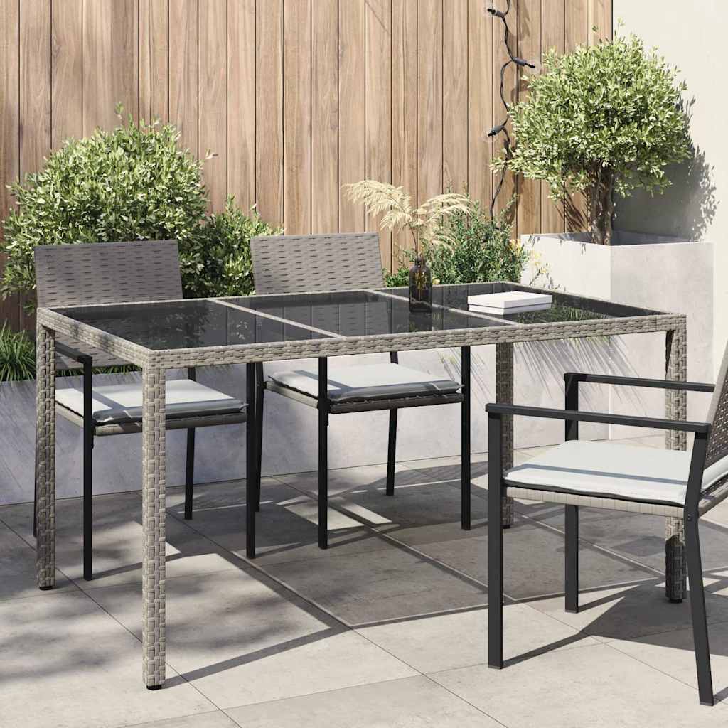 Τραπέζι Κήπου Γκρι 150 x 90 x 75 cm συνθετικό ρατάν - Pakobazaar