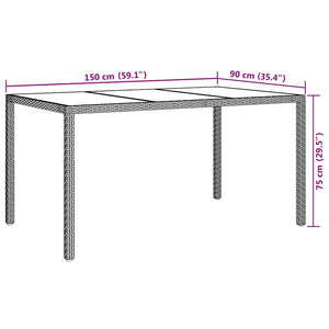 Τραπέζι Κήπου Λευκό 150 x 90 x 75 cm συνθετικό ρατάν