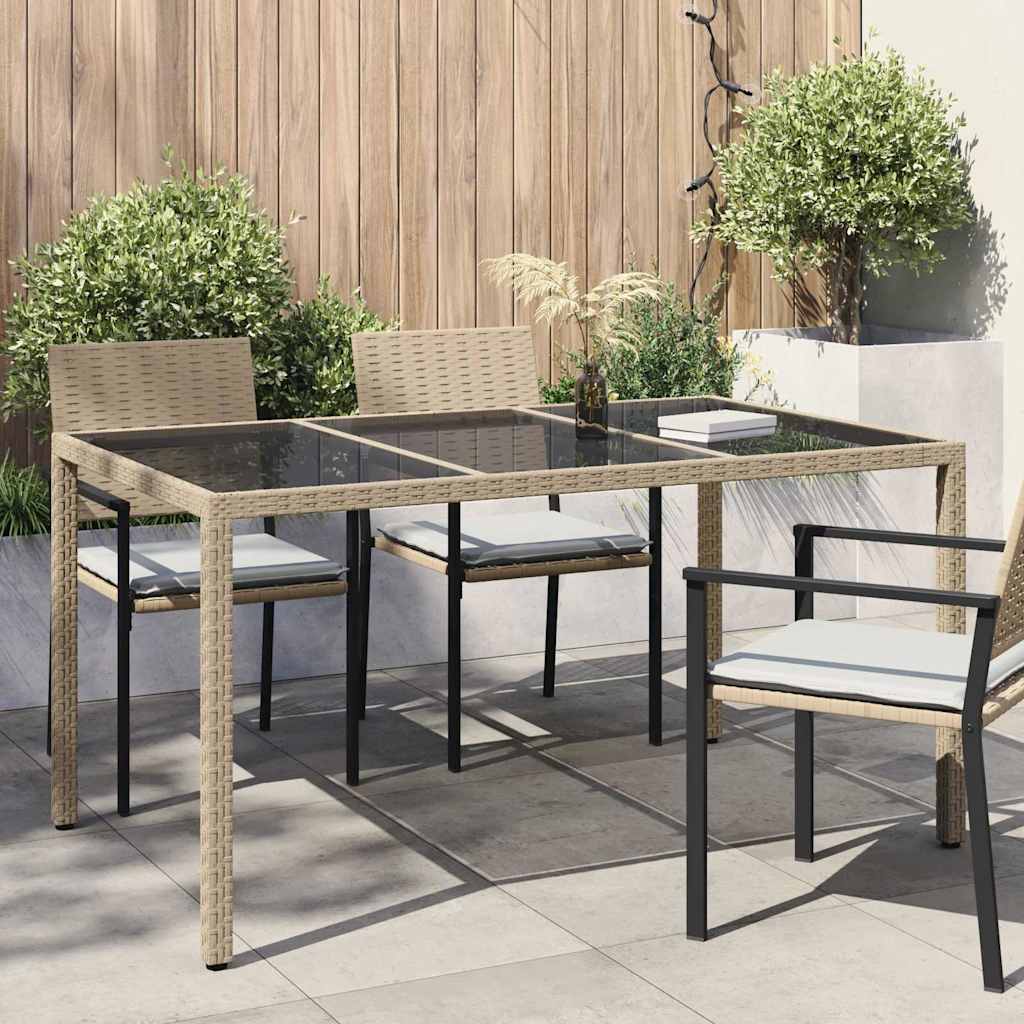 Τραπέζι Κήπου Μπεζ 150 x 90 x 75 cm συνθετικό ρατάν