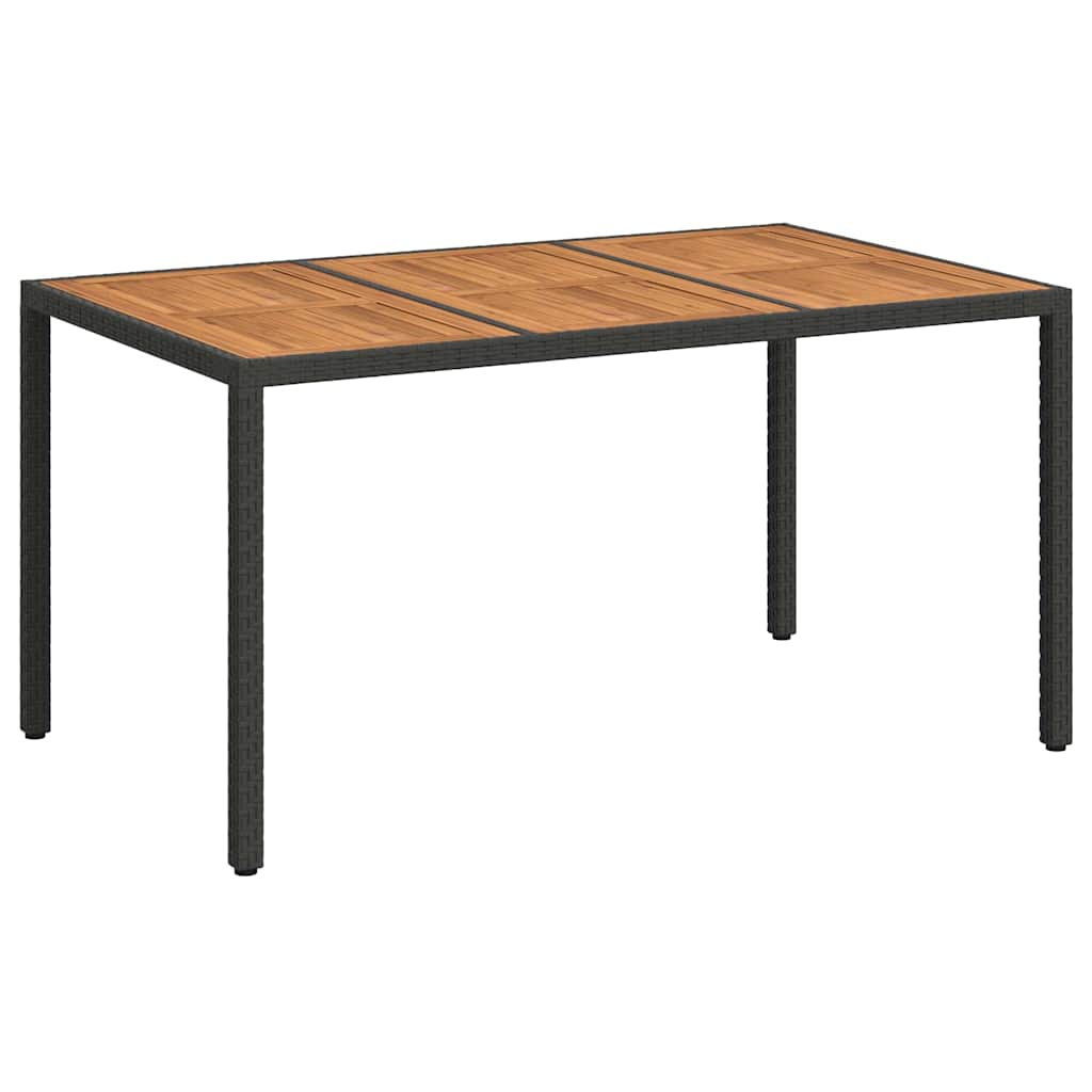 Τραπέζι Κήπου Μαύρο 150 x 90 x 75 cm συνθετικό ρατάν - Pakobazaar