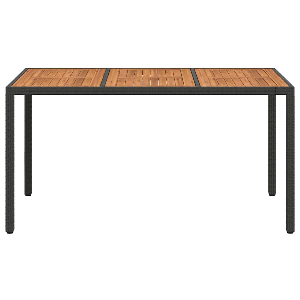 Τραπέζι Κήπου Μαύρο 150 x 90 x 75 cm συνθετικό ρατάν - Pakobazaar