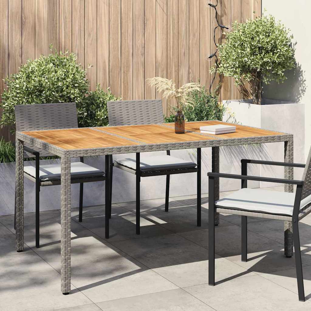 Τραπέζι Κήπου Γκρι 150 x 90 x 75 cm συνθετικό ρατάν - Pakobazaar