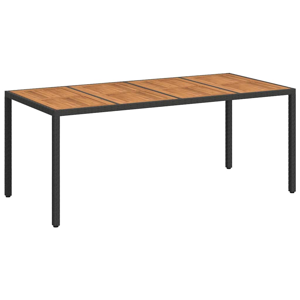 Τραπέζι Κήπου Μαύρο 190 x 90 x 75 cm συνθετικό ρατάν - Pakobazaar