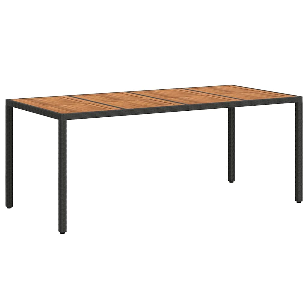 Τραπέζι Κήπου Μαύρο 190 x 90 x 75 cm συνθετικό ρατάν - Pakobazaar