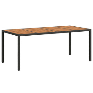 Τραπέζι Κήπου Μαύρο 190 x 90 x 75 cm συνθετικό ρατάν - Pakobazaar