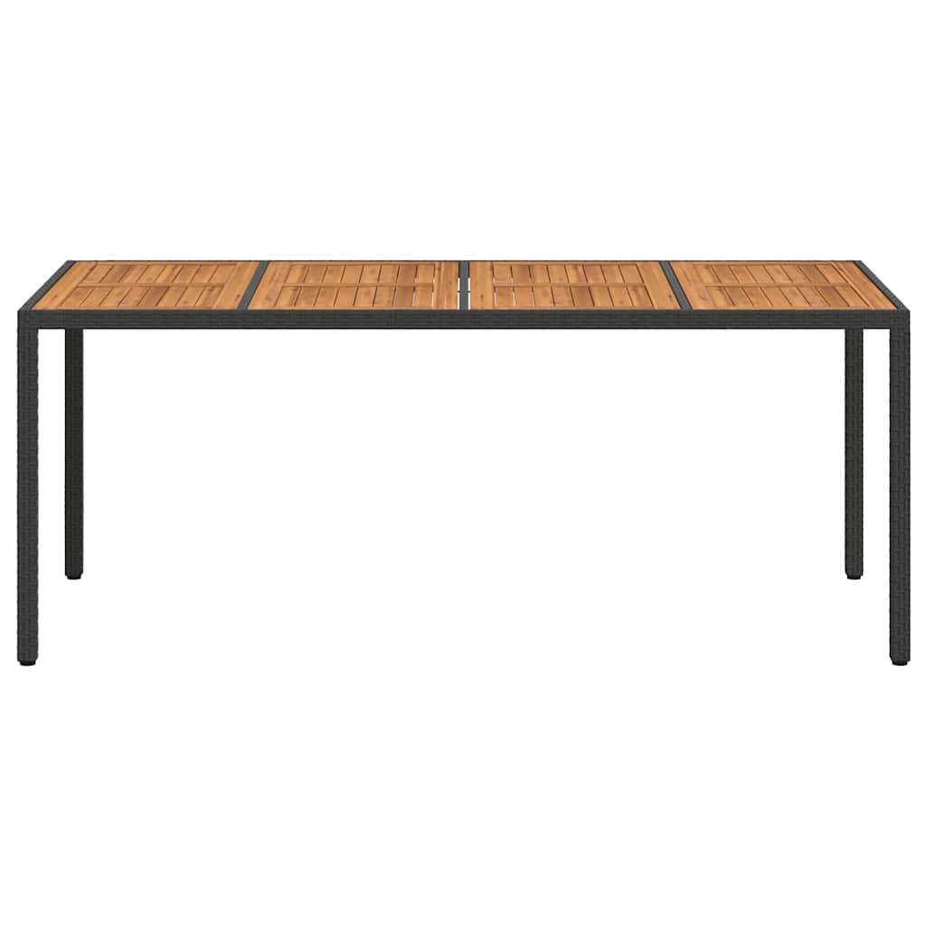 Τραπέζι Κήπου Μαύρο 190 x 90 x 75 cm συνθετικό ρατάν - Pakobazaar