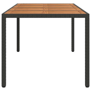Τραπέζι Κήπου Μαύρο 190 x 90 x 75 cm συνθετικό ρατάν - Pakobazaar
