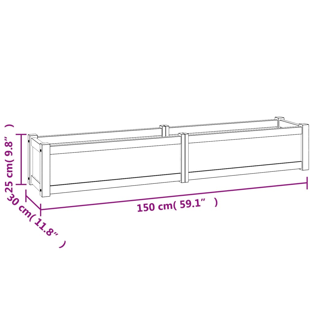 Ζαρντινιέρα Υπερυψωμένη 150 x 30 x 25 εκ. από Μασίφ Ξύλο Teak