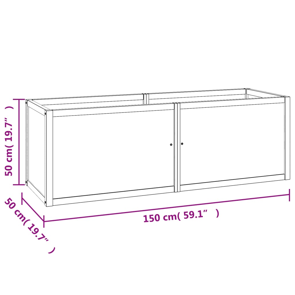 Ζαρντινιέρα Υπερυψωμένη 150 x 50 x 50 εκ. από Μασίφ Ξύλο Teak - Pakobazaar