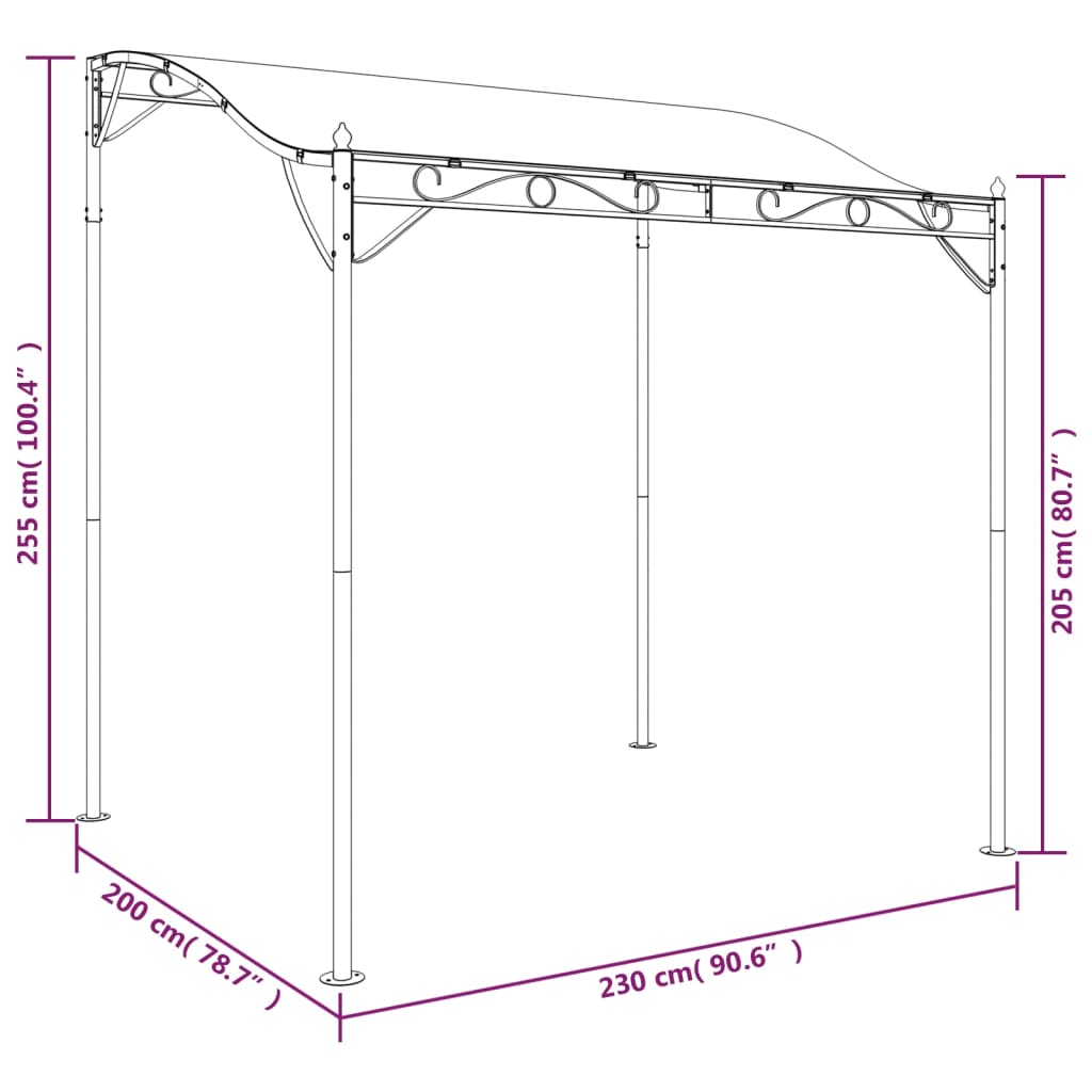 Τέντα Κρεμ 2 x 2,3 μ. 180 γρ./μ² από Ύφασμα και Ατσάλι