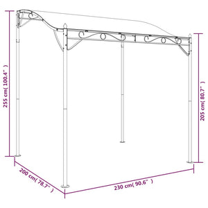 Τέντα Ανθρακί 2 x 2,3 μ. 180 γρ./μ² από Ύφασμα και Ατσάλι