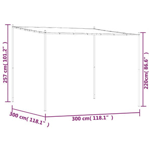 Κιόσκι Ανθρακί 3x3 μ. 180 γρ/μ² από Ύφασμα και Ατσάλι - Pakobazaar