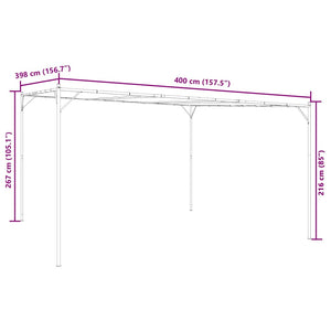 Κιόσκι Ανθρακί 4x4 μ. 180 γρ/μ² από Ύφασμα και Ατσάλι