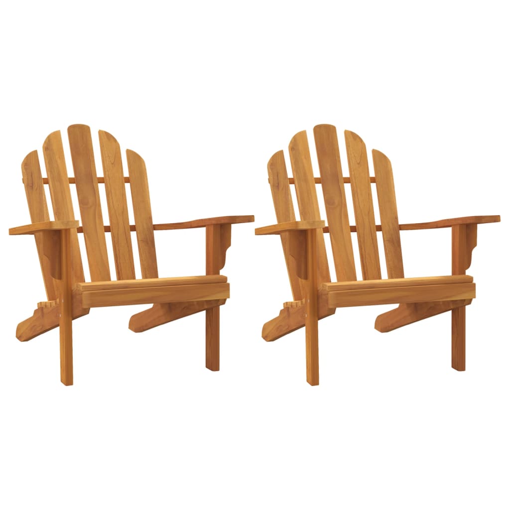 Καρέκλες Κήπου Adirondack 2 τεμ. 79x95x92 εκ. Μασίφ Ξύλο Teak - Pakobazaar