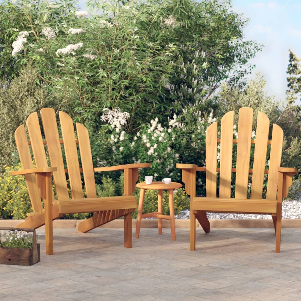 Καρέκλες Κήπου Adirondack 2 τεμ. 79x95x92 εκ. Μασίφ Ξύλο Teak - Pakobazaar