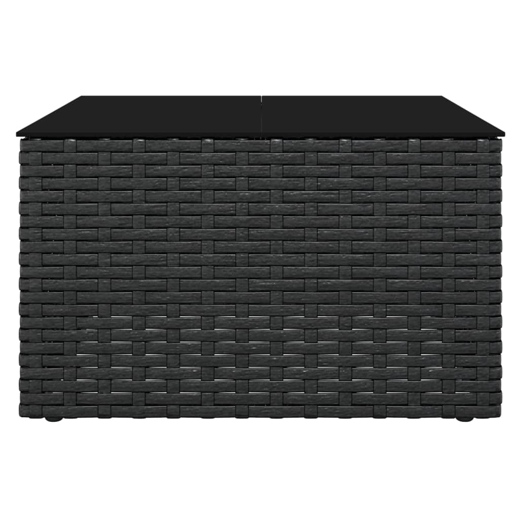 Σαλόνι Κήπου Σετ 2 Τεμαχίων Μαύρο Συνθετικό Ρατάν με Μαξιλάρια