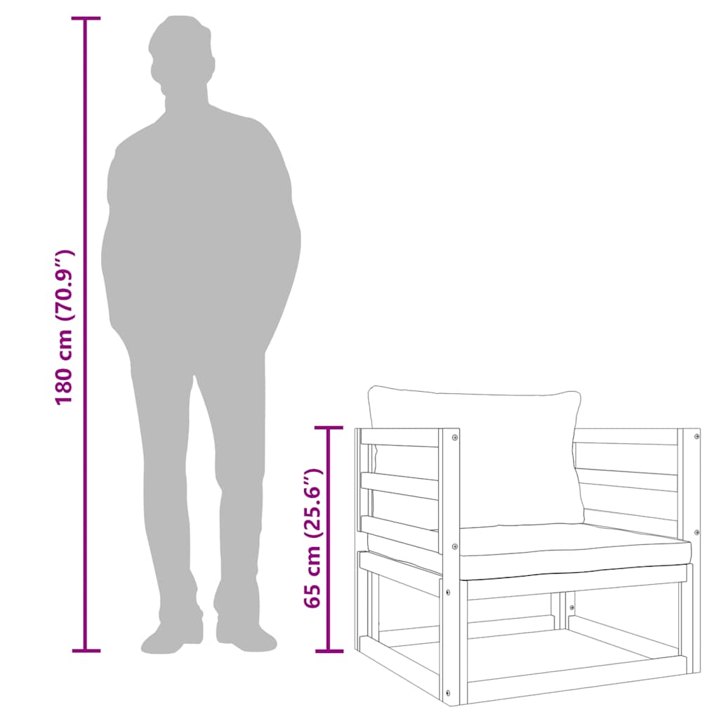 Καρέκλα Κήπου από Μασίφ Ξύλο Ακακίας με Γκρι/Μπεζ Μαξιλάρια