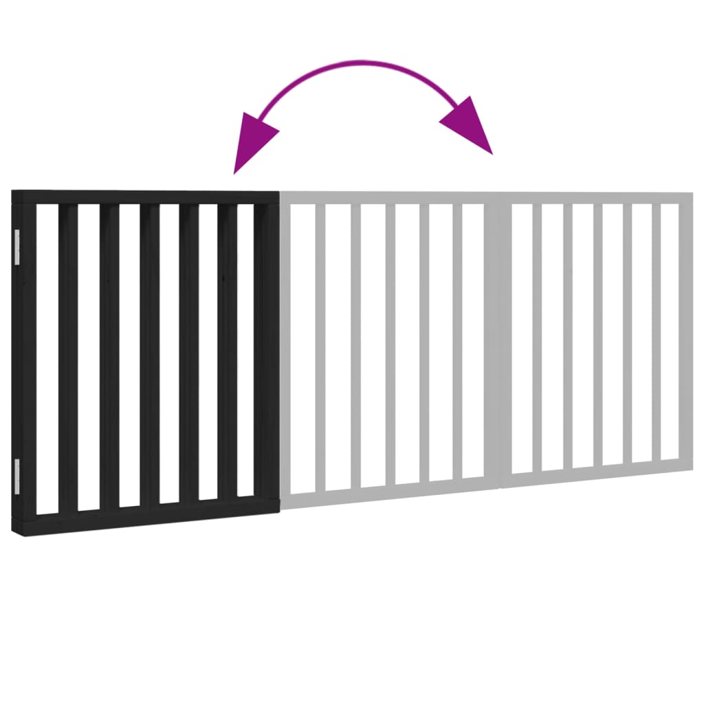 Διαχωριστικό Σκύλων Πτυσσόμενο 3 Πάνελ Μαύρο 150 εκ Ξύλο Λεύκας - Pakobazaar