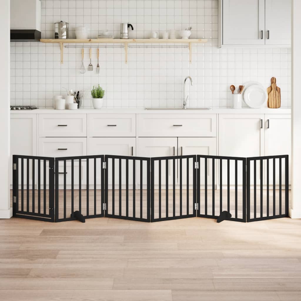 Διαχωριστικό Σκύλων/Πόρτα Πτυσσόμενο 6 Πάνελ 300εκ. Ξύλο Λεύκας - Pakobazaar