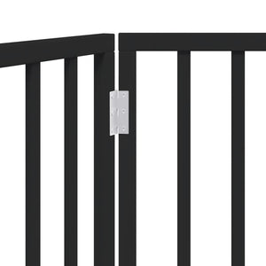 Πόρτα Σκύλου Πτυσσόμενη 2 Πάνελ Μαύρη 160 εκ. από Ξύλο Λεύκας