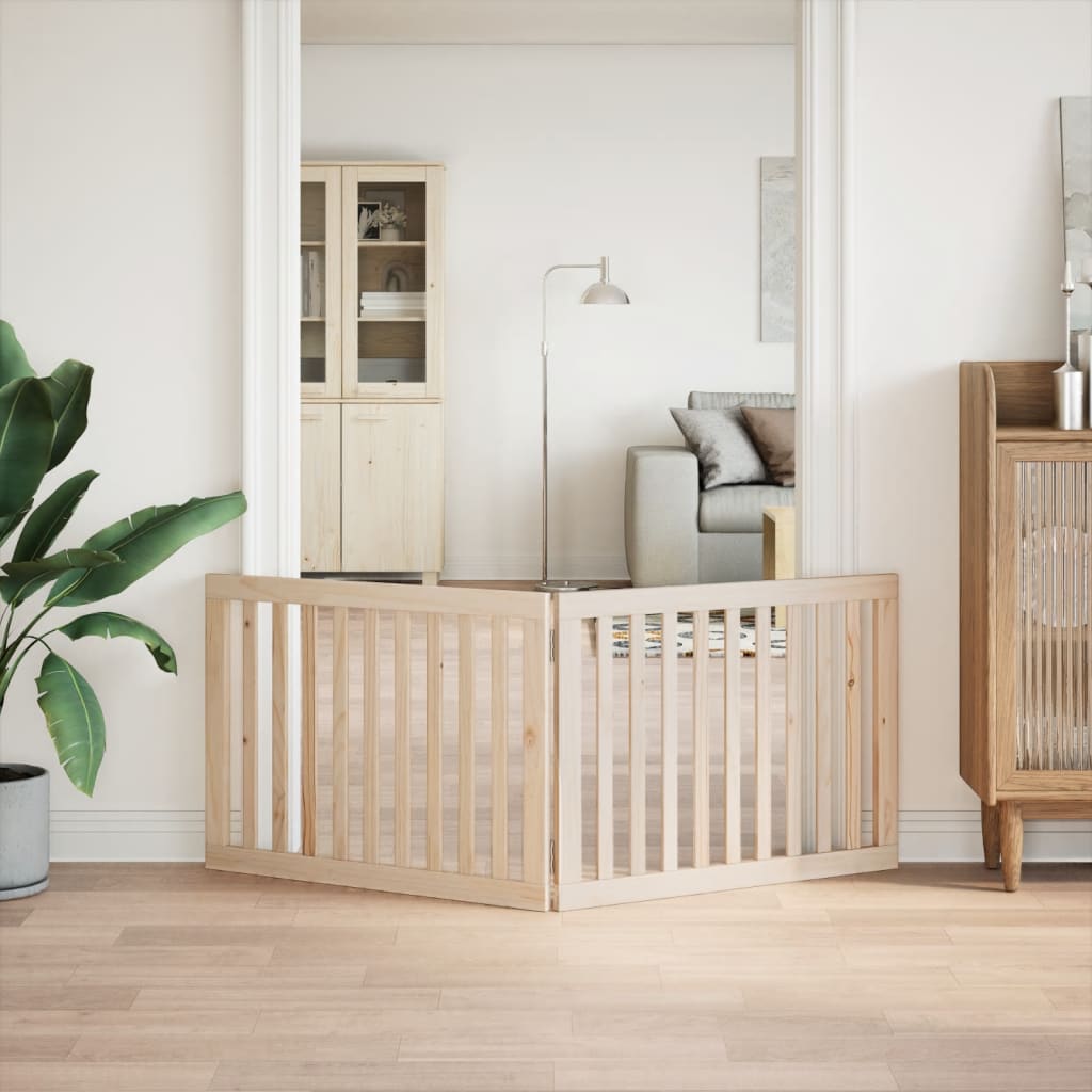 Πόρτα Σκύλου Πτυσσόμενη 2 Πάνελ 160 εκ. από Ξύλο Λεύκας - Pakobazaar