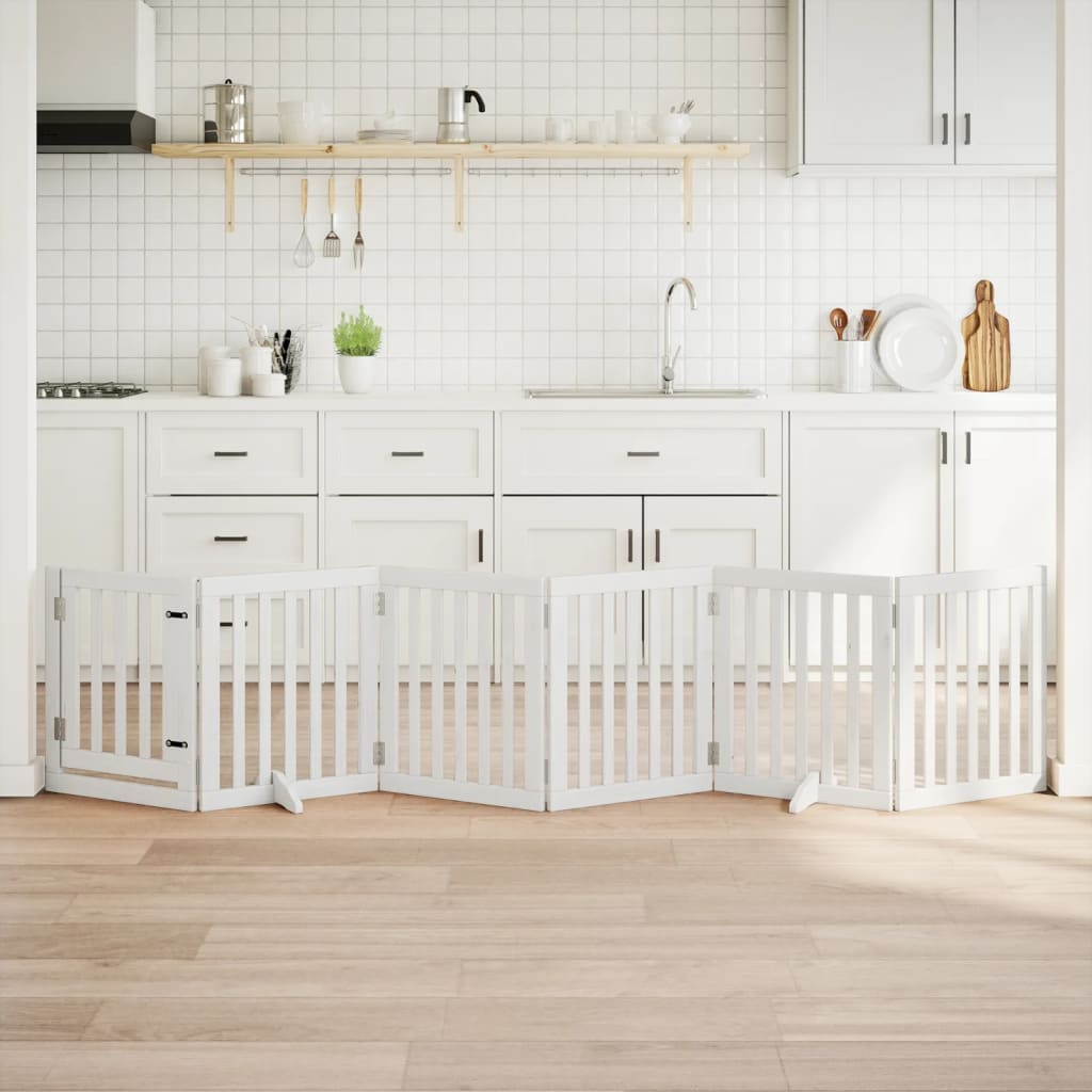 Διαχωριστικό Σκύλων/Πόρτα Πτυσσόμενο 6 Πάνελ 300εκ. Ξύλο Λεύκας