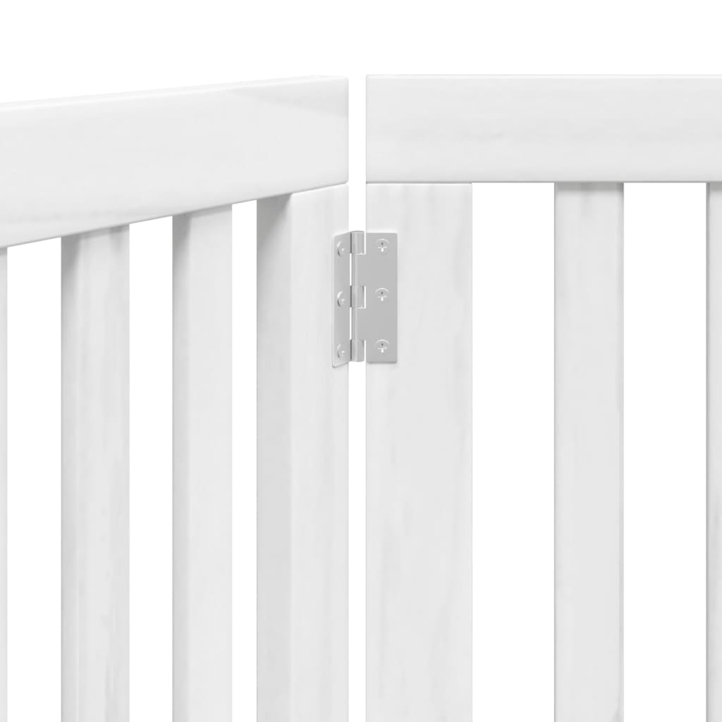 Διαχωριστικό Σκύλων Πτυσσόμενο 3 Πάνελ Λευκό 150 εκ Ξύλο Λεύκας - Pakobazaar