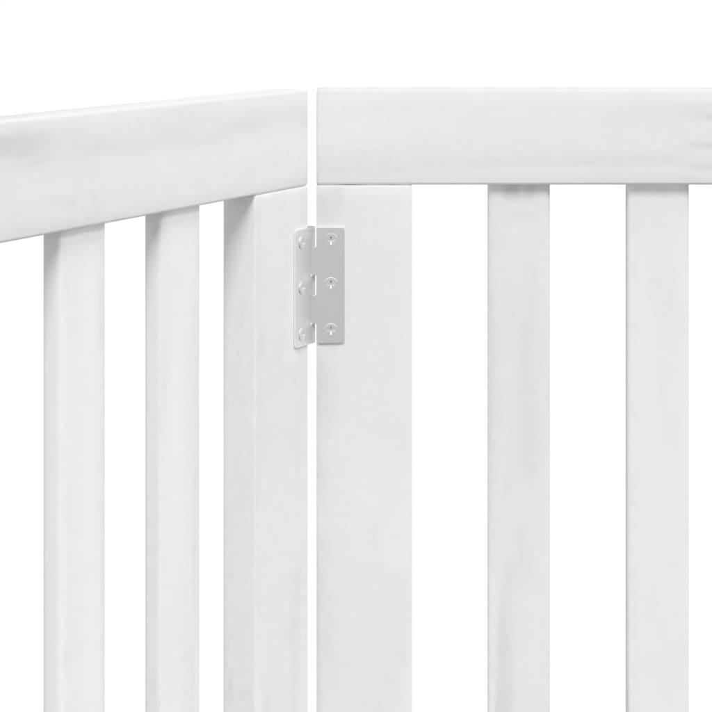 Διαχωριστικό Σκύλων Πτυσσόμενο 2 Πάνελ Λευκό 160 εκ Ξύλο Λεύκας