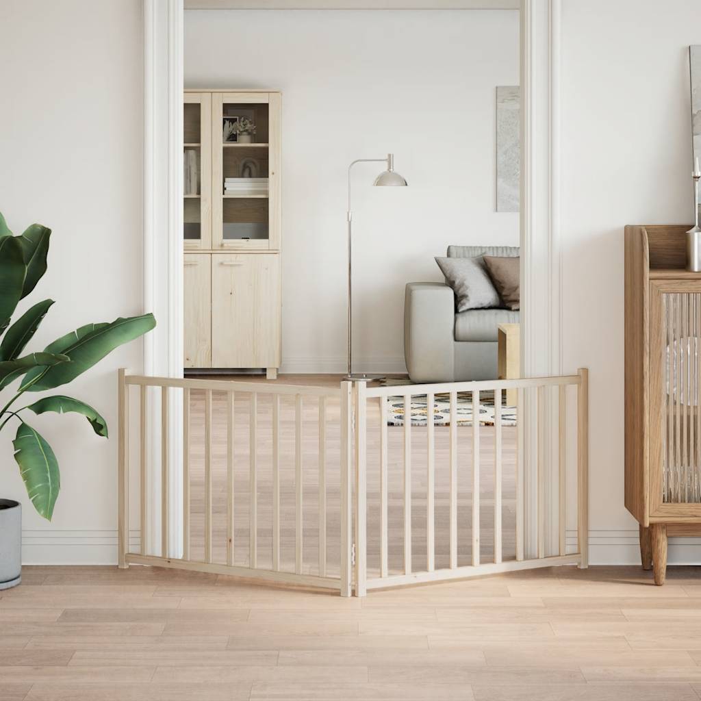 Πύλη σκύλου πτυσσόμενη 2 πάνελ 160 cm από μασίφ ξύλο ελάτης