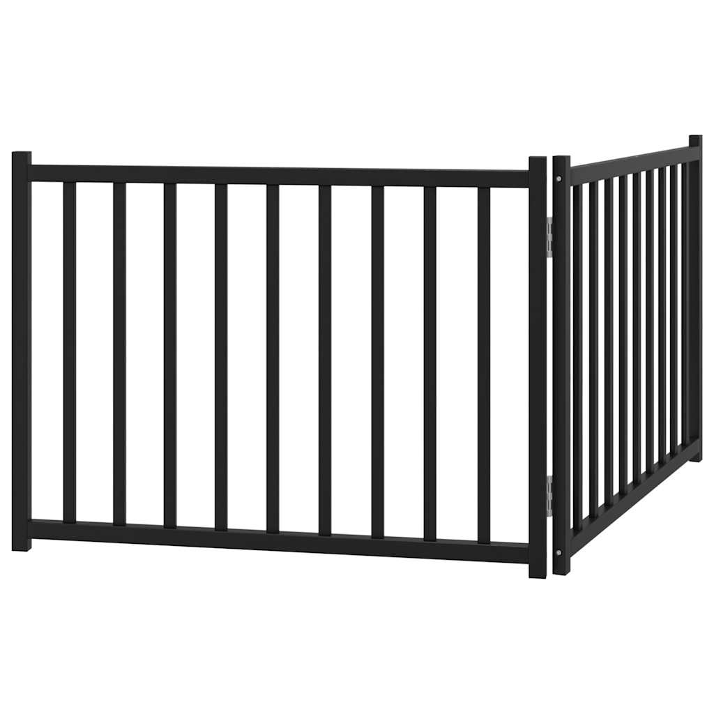 Διαχωριστικό Σκύλων Πτυσσόμενο 2 Πάνελ Μαύρο 160 εκ Μασίφ Ελάτη - Pakobazaar