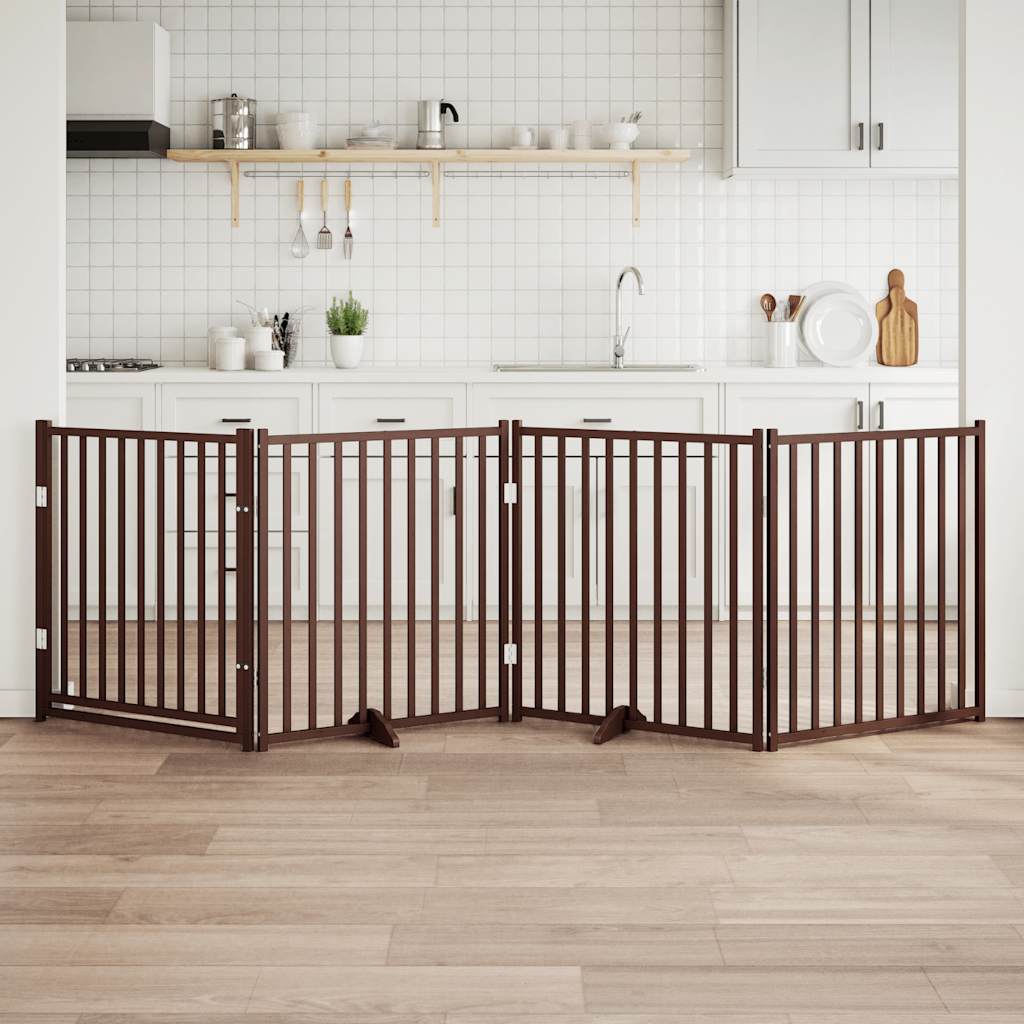 Διαχωριστικό Σκύλων/Πόρτα Πτυσσόμενο 4 Πάνελ 320εκ. Μασίφ Ελάτη